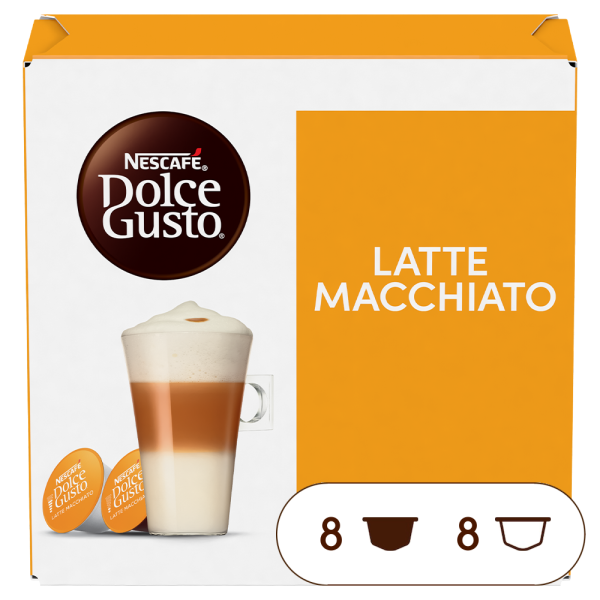 Caja de 16 cápsulas de PRODUCTO_NOMBRE de NESCAFÉ Dolce Gusto.